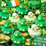 4E's Novelty 24 Pcs St. Patrick's Day Rubber Ducks – Shamrock Duckies Bulk Party Favors for Kids