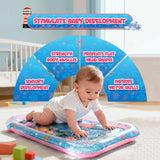 4E's Novelty Water Mat for Babies - Inflatable Tummy Time Play Mat for Sensory Development