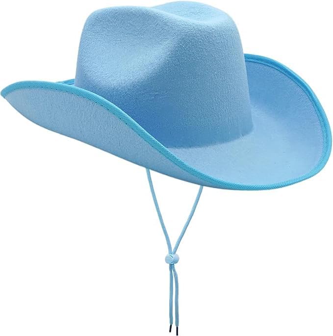 4E's Novelty Light Blue Cowboy Hat for Adults – Western Felt Hat