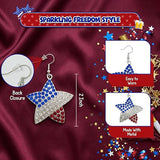 4E's Novelty  Women Patriotic Red White 4th of July Earrings