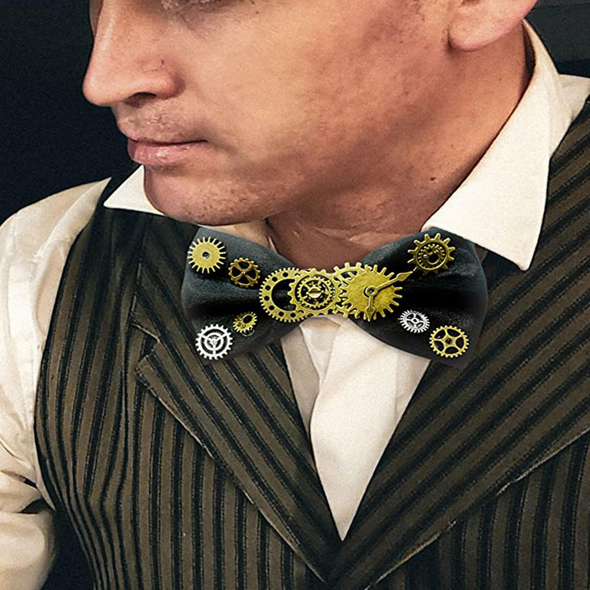 4E's Novelty Steampunk Bowtie for Men & Women - Adjustable Steampunk Prop, Steampunk Accessories & Ideal Steampunk Bowtie & Steampunk Couples Costumes