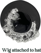 4E's Novelty Mad Hatter Costume Set – Velvet Top Hat, Wig & Bowtie