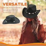 4E's Novelty Black Cowboy Hat For Men & Women Premium Felt Western Cowboy Hat