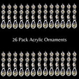 4E's Novelty 26 Pack Teardrop Acrylic Crystal Beads for Christmas Ornaments and Wedding Decor by 4E's Novelty"