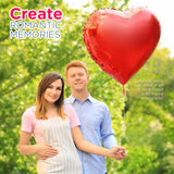 4E's Novelty 4-Pcs 32” Large Heart Shaped Balloons – Red Foil Balloons for Valentine's & Weddings