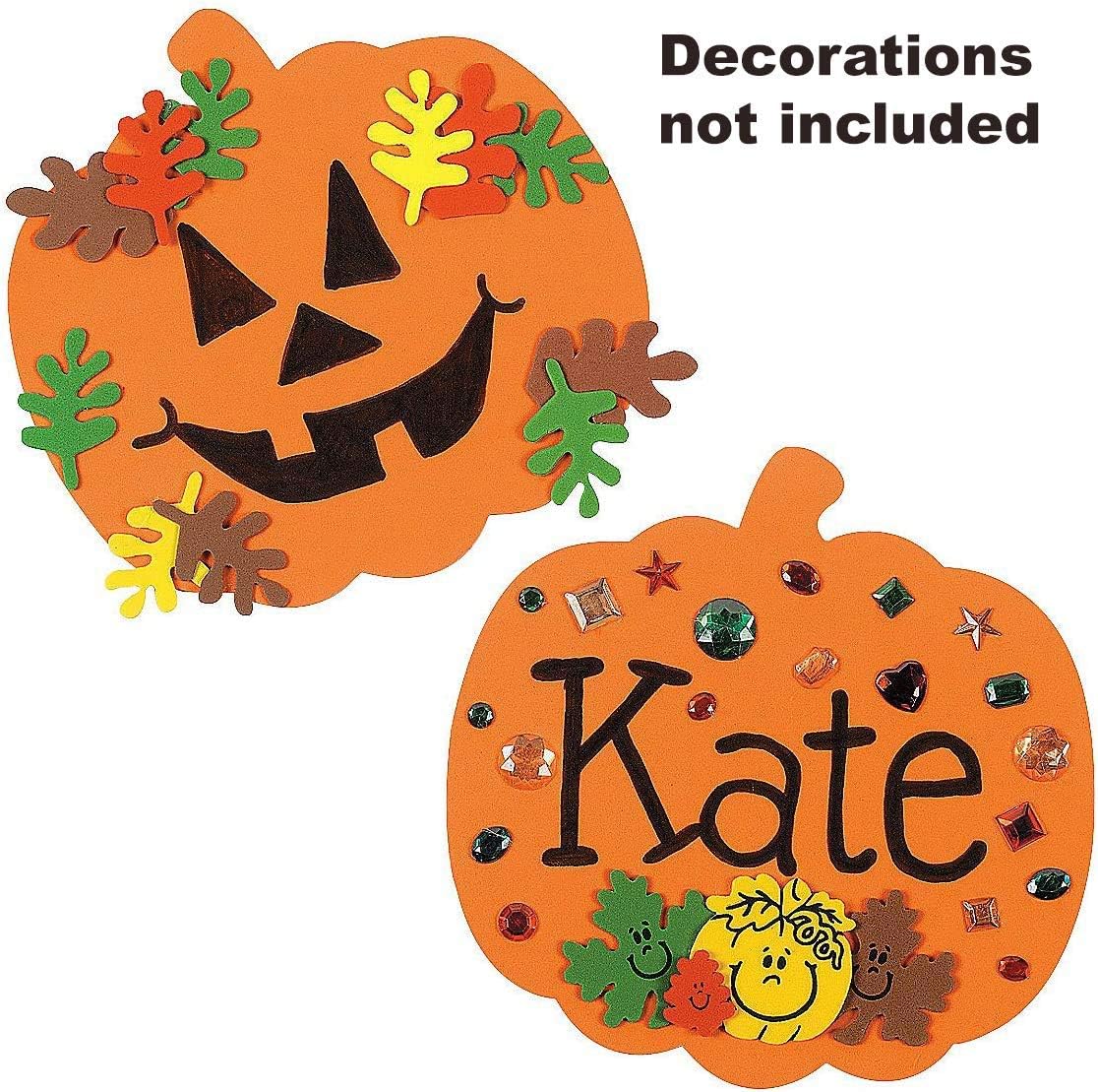 4E's Novelty 24 Pack Large Foam Pumpkins Craft Kit – 8" Halloween Crafts for Kids, Classroom Activities