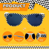4E's Novelty 12 Pack Checkered Race Car Sunglasses - Party Favors for Kids & Adults
