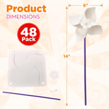 4E's Novelty 24 Pack DIY Pinwheels Craft for Kids, Bulk Summer Pinwheel