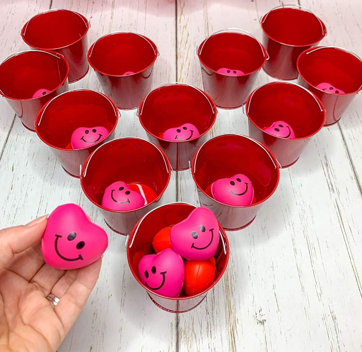 4E's Novelty 48-Pack Heart Stress Balls – 1.5” Mini Valentine Stress Hearts for Kids & Adults