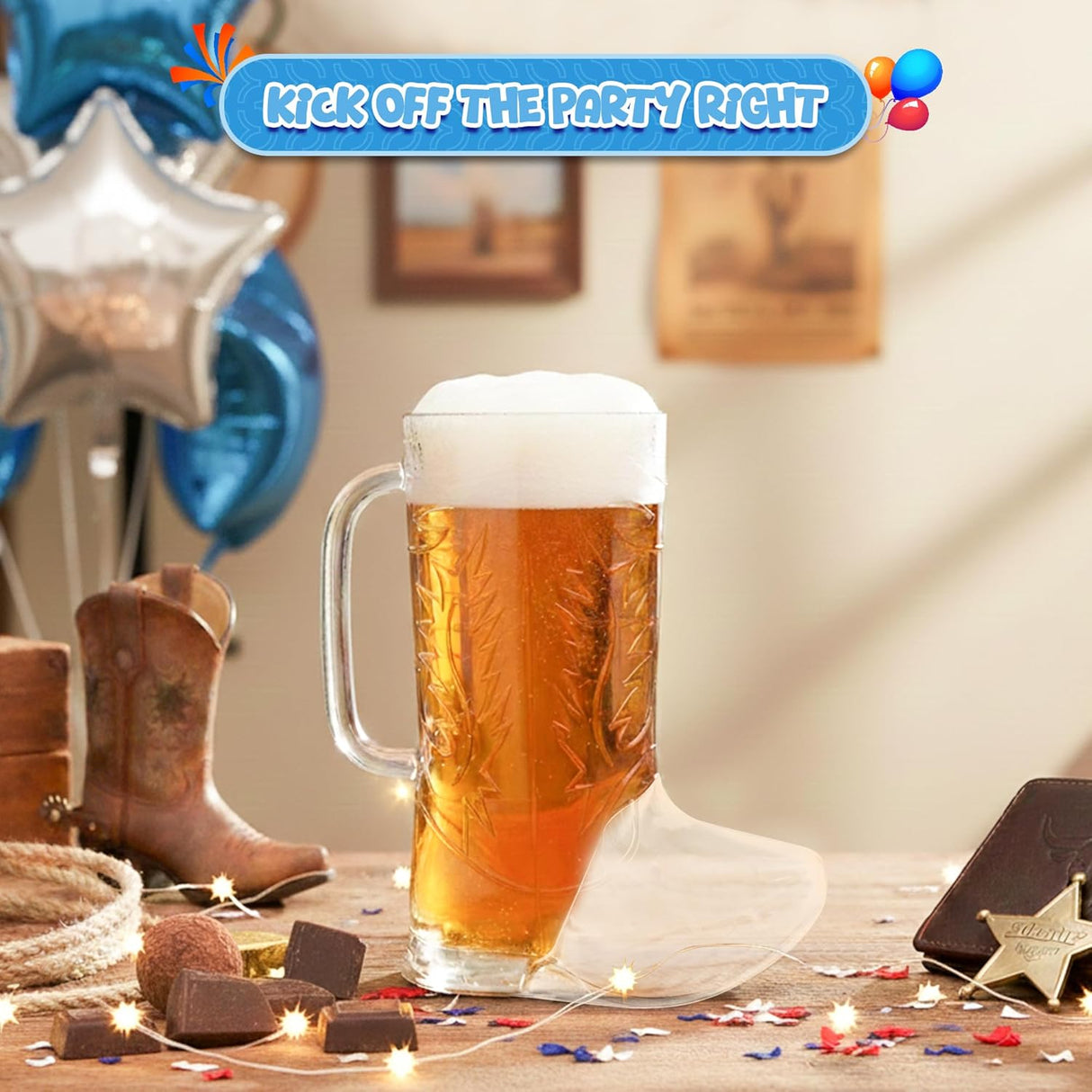 10Pcs Cowboy Boot Mugs 17 oz - Reusable Plastic  Reusable Hard Plastic, BPA Free - for Cowboy Themed Party Supplies, Western Accessories.