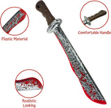 17’’ Fake Bloody Machete - Large Plastic Knife with Fake Blood, Halloween Costume Accessory