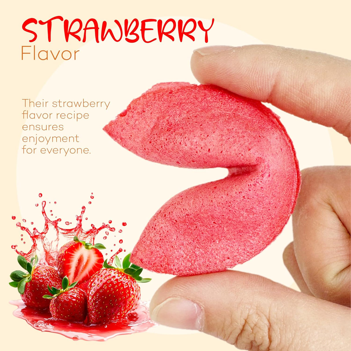 4E’s Novelty Valentine Fortune Cookies 50 Pack, Individually Wrapped Strawberry Cookies with Valentine Messages
