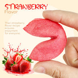 4E’s Novelty Valentine Fortune Cookies 50 Pack, Individually Wrapped Strawberry Cookies with Valentine Messages