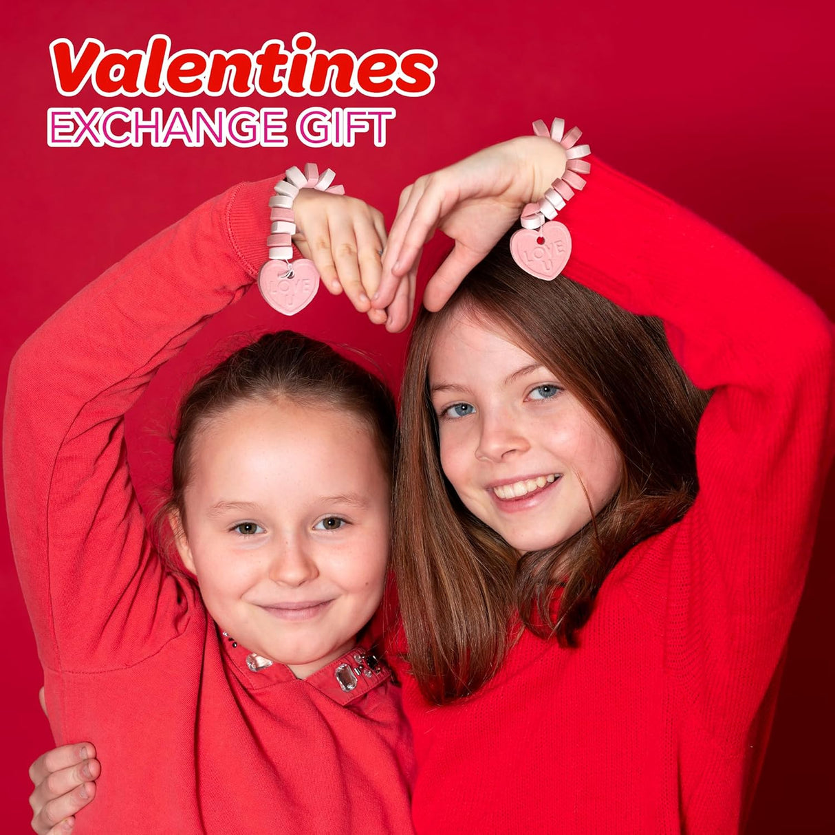 4E's Novelty 30 Packs Heart Candy Bracelet, Valentine Candies Bracelets Individually Wrapped