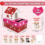 4E's Novelty Valentines Day Box and Cards for Kids (32 Pcs)