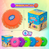 4E's Novelty 6 Pack Colourful Splash Discs, Floating Soft Pool Toy, Reusable Splash Balls Bomb Beach Games