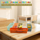4E's Novelty 12 Pack Durable Pencil Trays in Vibrant Boho Colors