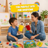 6 Pack Hand Puppets with Emotions - Soft Plush for Kids
