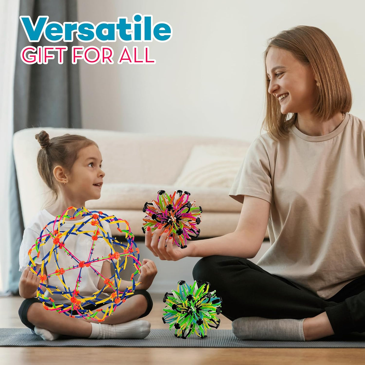 4E's Novelty 4 Pack Expandable Ball – The Ultimate Stress & Mindfulness Toy for Kids & Adults