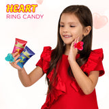 4E's Novelty Blue And Red Valentines Candy Rings Classroom Exchange (30 Ct Bulk)