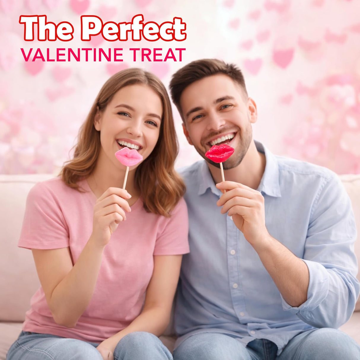 4E's Novelty 24 Pack Lip Lollipops, Individually Wrapped Yummy Lips Lollipop Bulk