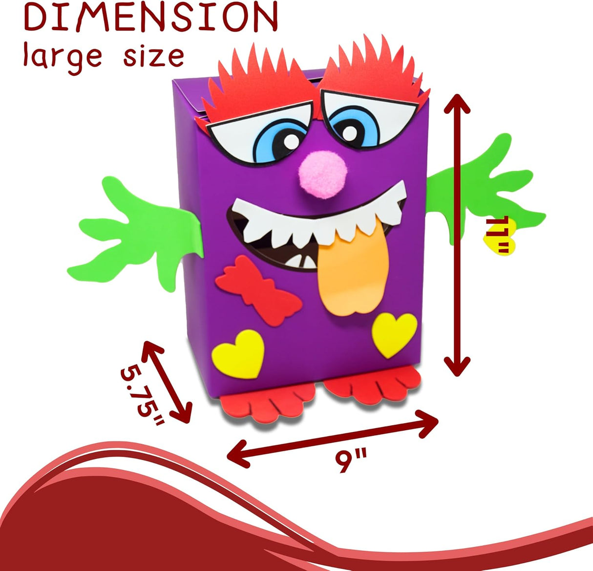 4E's Novelty DIY Monster Valentine Mailbox Kit – Creative Kids’ Craft for School Projects