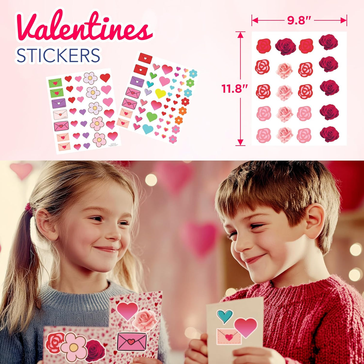 4E's Novelty Valentine Coloring Tablecloth & Stickers Set