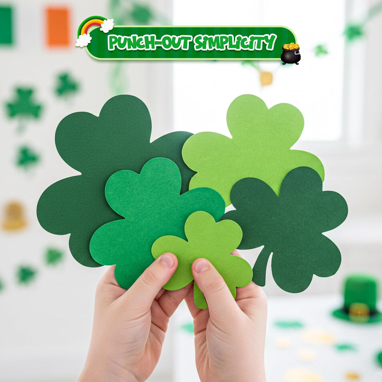 4E's Novelty 147 Pcs St. Patrick's Day Shamrock Cutouts Bulk