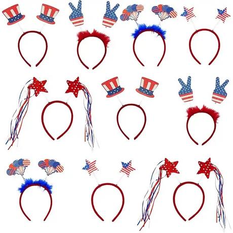 4E’s Novelty 10 Pack 4th of July Headband – Patriotic Accessories for Kids & Adults