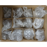 4E’s Novelty 12 Pack 3.15 Inch Glass Christmas Ornament Balls - Large 80mm Fillable Clear Ornaments for Crafts Silver