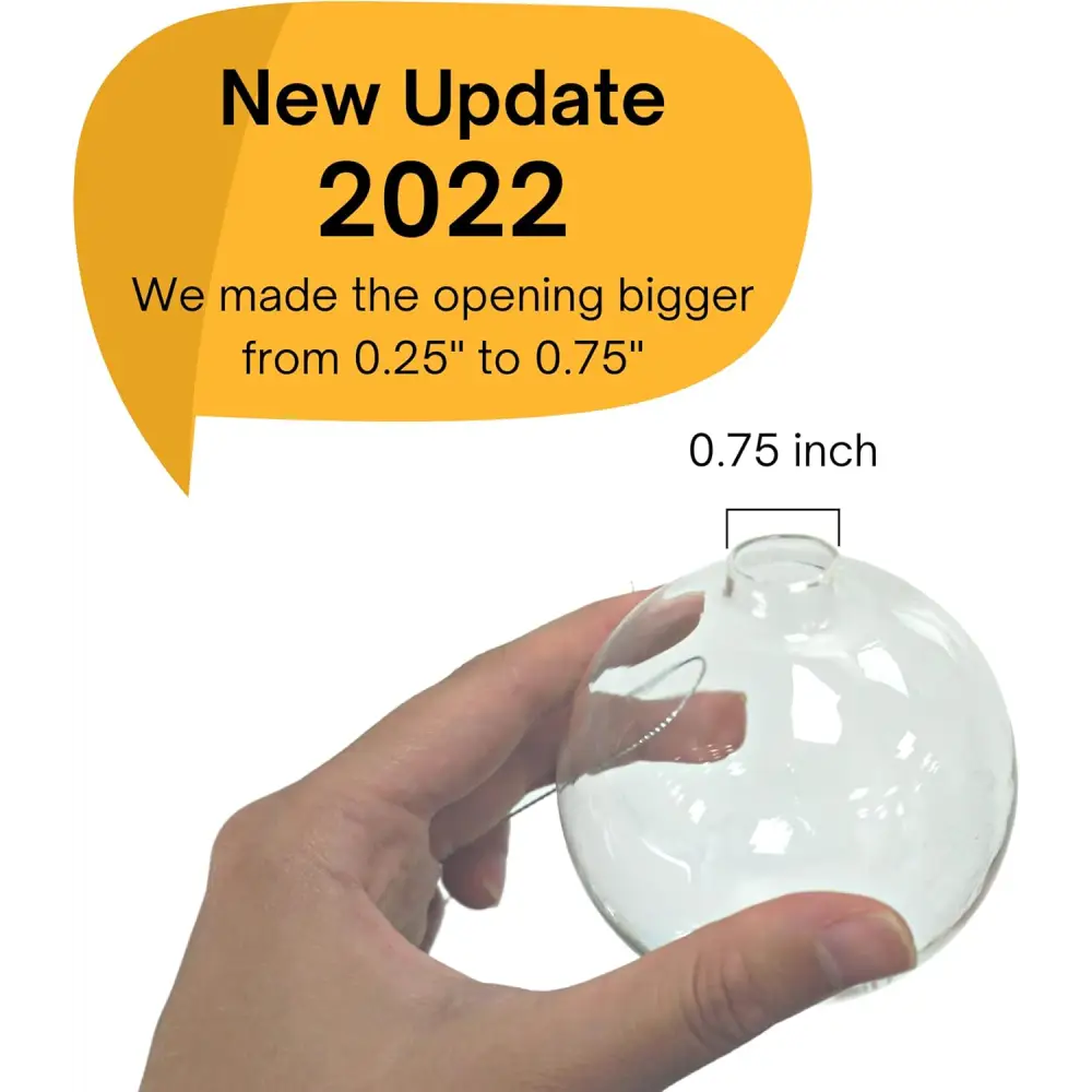 4E’s Novelty 12 Pack 3.15 Inch Glass Christmas Ornament Balls - Large 80mm Fillable Clear Ornaments for Crafts Silver