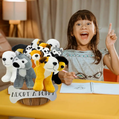 4E’s Novelty 12-Pack Assorted 5’’ Plush Dog Party Favors – Perfect for Dog-Themed Celebrations