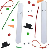 4E’s Novelty 12 Pack Christmas Snowman Stick Ornament Craft Kit - Fun DIY Snowman Ornament Kit Complete Snowman