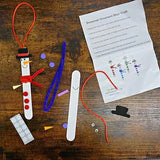 4E’s Novelty 12 Pack Christmas Snowman Stick Ornament Craft Kit - Fun DIY Snowman Ornament Kit Complete Snowman