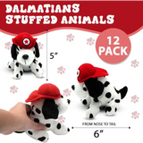 4E’s Novelty 12 Pack Dalmatian Stuffed Animals - Plush Puppy Toys for Kids Party Favors & Gifts