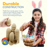 4E’s Novelty 12 Pack DIY Paper Mache Easter Eggs – Paintable & Fillable for Easter Crafts