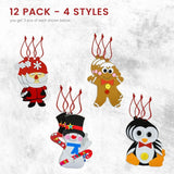 4E’s Novelty 12 Pack Foam Christmas Character Ornament Crafts for Kids - DIY Christmas Arts & Ornament Crafts for 3-12