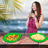 4E’s Novelty 12 Pack Green Leaf Plates for Luau Party Decorations – Cute Luau Party Trays Perfect Hawaiian Party