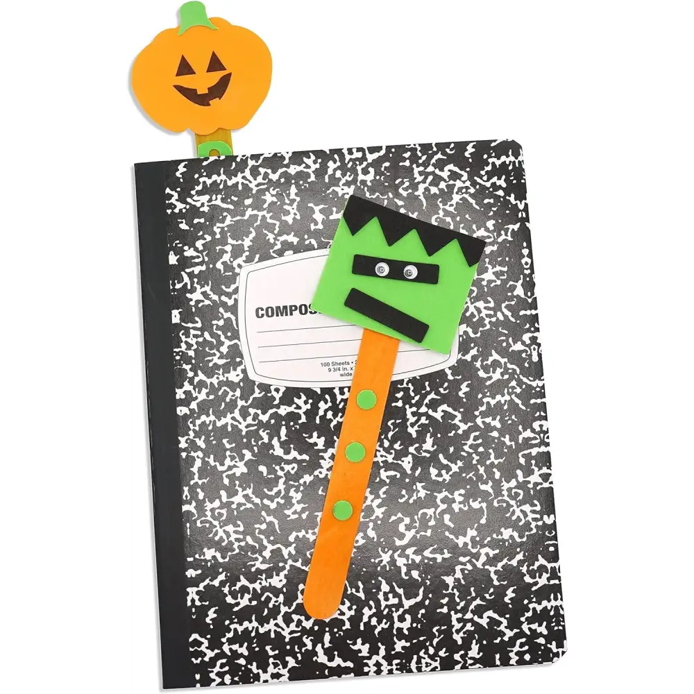 4E’s Novelty 12 Pack Halloween Bookmark Craft Kit – Foam Crafts for Kids Ages 4-8 8-12 Classroom Fun - Arts & Crafts