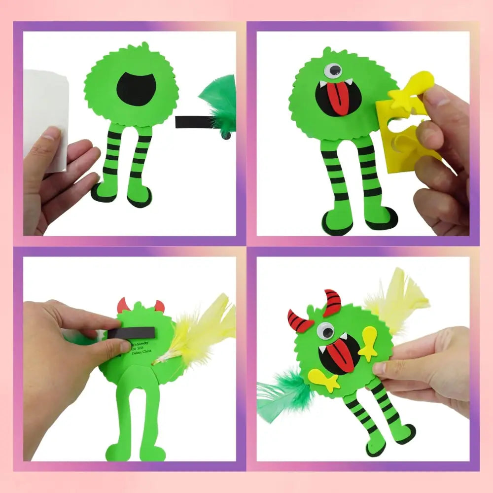 4E’s Novelty 12 Pack Halloween Silly Monster Craft Kit – Foam Magnet Crafts for Kids Ages 3 + Party Fun
