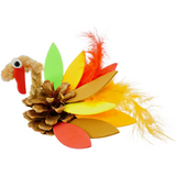 4E’s Novelty 12 Pack Pinecone Turkey Craft Kit - DIY Thanksgiving Crafts for Kids & Adults Turkey Arts and Crafts