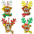 4E’s Novelty 12 Pack Reindeer Face Foam Craft Kit - Updated Edition DIY Reindeer Ornament Craft Christmas Crafts