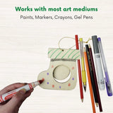 4E’s Novelty 12 Pack Unfinished DIY Wooden Picture Frame Christmas Ornaments Crafts for Kids & Adults DIY Ornaments