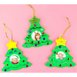 4E’s Novelty 12 Pack Unfinished DIY Wooden Picture Frame Christmas Ornaments Crafts for Kids & Adults DIY Ornaments