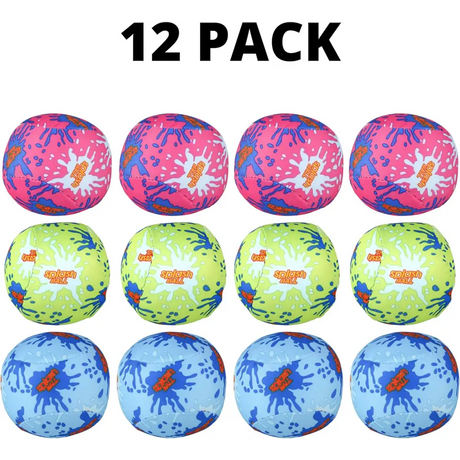 4E’s Novelty 12 Pack Water Bomb Splash Balls – 3’’ Sponge Balls for Pool Party Kids