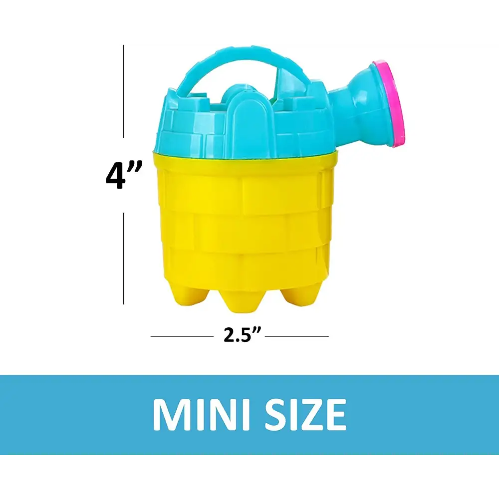 4E's Novelty 6 Pcs Kids Watering Can Bulk (Mini) Plastic - Gardening Planting Tools for Kids & Toddlers, Beach Party Favors, Sand Toys, Bulk Gifts