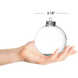 4E’s Novelty 12-Piece Ornament: 6 round 6 flat clear 80mm shatterproof ball for crafts fillable for DIY project.