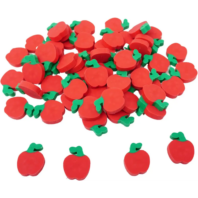 4E’s Novelty 144 Mini Apple Erasers: Perfect for Classroom Math Manipulatives Welcome Back to School Gifts Teacher