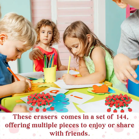4E’s Novelty 144 Mini Apple Erasers: Perfect for Classroom Math Manipulatives Welcome Back to School Gifts Teacher