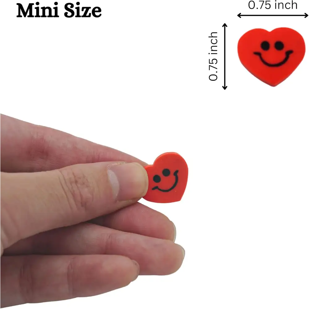 4E’s Novelty 144-Pack Mini Heart Erasers – Candy Alternative Valentine Party Favors for Kids